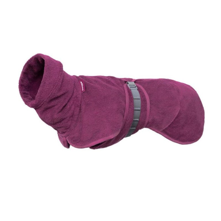 BathPomppa - koiran kylpytakki plum